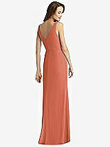 Rear View Thumbnail - Terracotta Copper Sleeveless V-Back Long Trumpet Gown