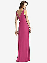 Rear View Thumbnail - Tea Rose Sleeveless V-Back Long Trumpet Gown