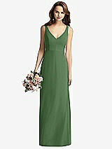 Front View Thumbnail - Vineyard Green Sleeveless V-Back Long Trumpet Gown