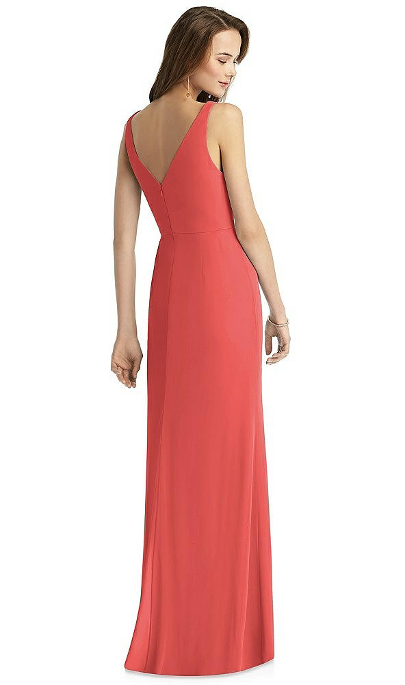 Back View - Perfect Coral Thread Bridesmaid Style Peyton