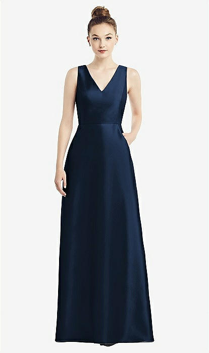 Navy bridesmaid dresses with pockets best sale