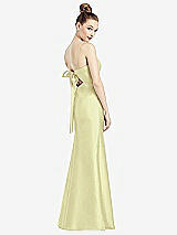 Front View Thumbnail - Butter Yellow Open-Back Bow Tie Satin Trumpet Gown