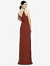 Front View Thumbnail - Auburn Moon Ruffled Back Chiffon Dress with Jeweled Sash