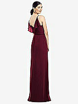 Front View Thumbnail - Cabernet Ruffled Back Chiffon Dress with Jeweled Sash