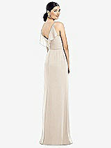 Front View Thumbnail - Oat Ruffled Back Chiffon Dress with Jeweled Sash