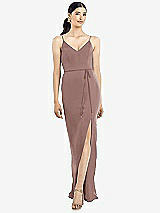 Rear View Thumbnail - Sienna Ruffled Back Chiffon Dress with Jeweled Sash