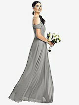 Alt View 1 Thumbnail - Chelsea Gray Cold-Shoulder V-Back Chiffon Maxi Dress