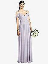 Front View Thumbnail - Moondance Cold-Shoulder V-Back Chiffon Maxi Dress