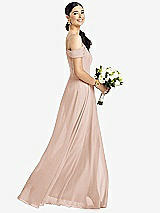 Alt View 1 Thumbnail - Cameo Cold-Shoulder V-Back Chiffon Maxi Dress