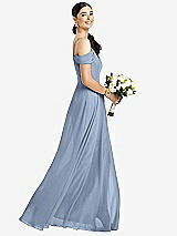 Alt View 1 Thumbnail - Cloudy Cold-Shoulder V-Back Chiffon Maxi Dress