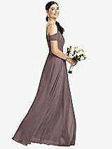 Alt View 1 Thumbnail - French Truffle Cold-Shoulder V-Back Chiffon Maxi Dress