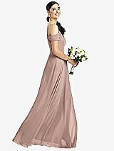 Alt View 1 Thumbnail - Neu Nude Cold-Shoulder V-Back Chiffon Maxi Dress