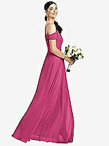 Alt View 1 Thumbnail - Tea Rose Cold-Shoulder V-Back Chiffon Maxi Dress