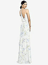 Front View Thumbnail - Bleu Garden Draped Blouson Back Chiffon Maxi Dress