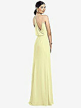 Front View Thumbnail - Butter Yellow Draped Blouson Back Chiffon Maxi Dress