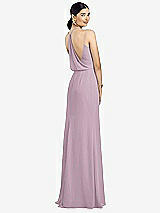 Front View Thumbnail - Suede Rose Draped Blouson Back Chiffon Maxi Dress