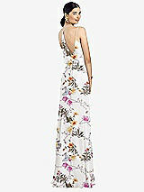 Front View Thumbnail - Butterfly Botanica Ivory Draped Blouson Back Chiffon Maxi Dress