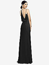 Front View Thumbnail - Black Draped Blouson Back Chiffon Maxi Dress