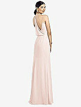 Front View Thumbnail - Blush Draped Blouson Back Chiffon Maxi Dress