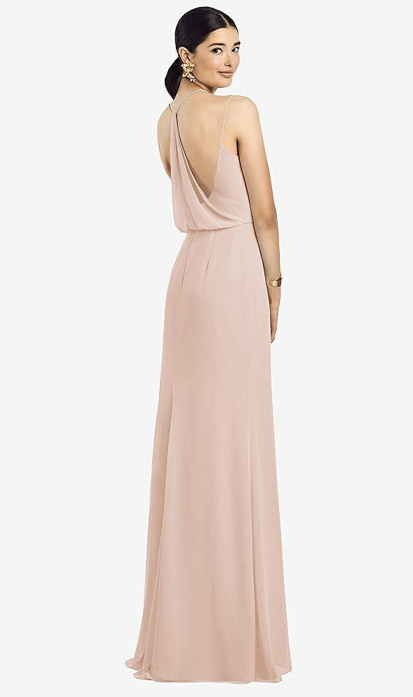 Front View - Cameo Draped Blouson Back Chiffon Maxi Dress