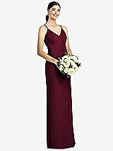 Rear View Thumbnail - Cabernet Draped Blouson Back Chiffon Maxi Dress