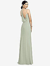 Front View Thumbnail - Celadon Draped Blouson Back Chiffon Maxi Dress