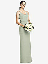 Rear View Thumbnail - Celadon Draped Blouson Back Chiffon Maxi Dress