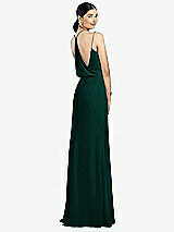 Front View Thumbnail - Evergreen Draped Blouson Back Chiffon Maxi Dress