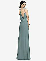 Front View Thumbnail - Icelandic Draped Blouson Back Chiffon Maxi Dress