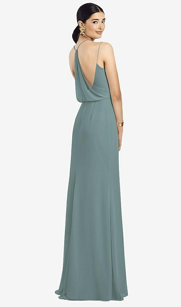 Front View - Icelandic Draped Blouson Back Chiffon Maxi Dress