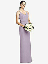 Rear View Thumbnail - Lilac Haze Draped Blouson Back Chiffon Maxi Dress