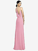 Front View Thumbnail - Peony Pink Draped Blouson Back Chiffon Maxi Dress