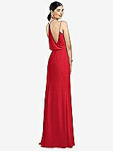 Front View Thumbnail - Parisian Red Draped Blouson Back Chiffon Maxi Dress