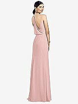 Front View Thumbnail - Rose - PANTONE Rose Quartz Draped Blouson Back Chiffon Maxi Dress