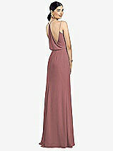 Front View Thumbnail - Rosewood Draped Blouson Back Chiffon Maxi Dress