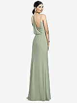 Front View Thumbnail - Sage Draped Blouson Back Chiffon Maxi Dress