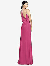 Front View Thumbnail - Tea Rose Draped Blouson Back Chiffon Maxi Dress