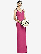 Rear View Thumbnail - Tea Rose Draped Blouson Back Chiffon Maxi Dress