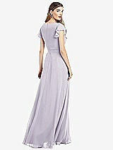 Rear View Thumbnail - Moondance Flutter Sleeve Faux Wrap Chiffon Dress