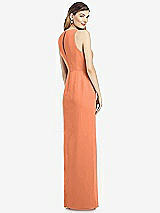 Rear View Thumbnail - Sweet Melon Sleeveless Chiffon Dress with Draped Front Slit