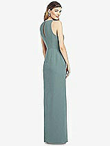 Rear View Thumbnail - Icelandic Sleeveless Chiffon Dress with Draped Front Slit