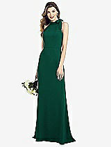 Alt View 1 Thumbnail - Hunter Green Bow-Neck Open-Back Trumpet Gown