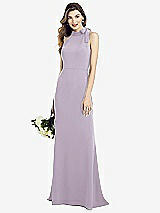 Alt View 1 Thumbnail - Lilac Haze Bow-Neck Open-Back Trumpet Gown