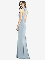 Front View Thumbnail - Mist Bow-Neck Open-Back Trumpet Gown