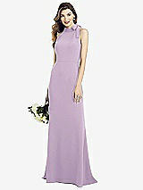 Alt View 1 Thumbnail - Pale Purple Bow-Neck Open-Back Trumpet Gown