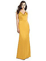 Alt View 2 Thumbnail - NYC Yellow Cowl-Neck Criss Cross Back Slip Dress