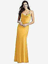 Front View Thumbnail - NYC Yellow Cowl-Neck Criss Cross Back Slip Dress