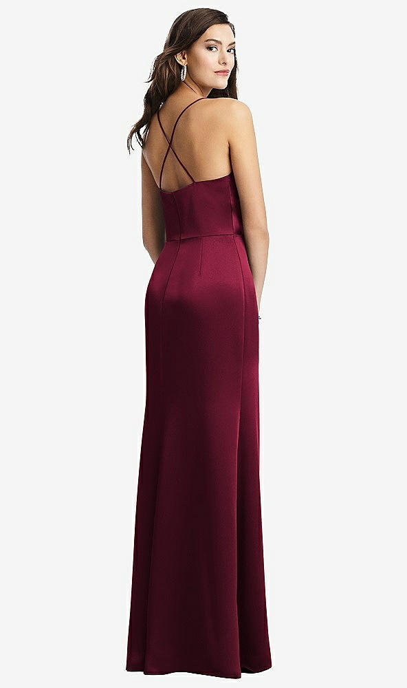 Back View - Cabernet Cowl-Neck Criss Cross Back Slip Dress