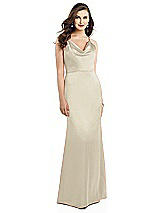 Alt View 2 Thumbnail - Champagne Cowl-Neck Criss Cross Back Slip Dress