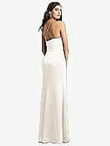 Rear View Thumbnail - Ivory Cowl-Neck Criss Cross Back Slip Dress